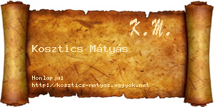 Kosztics Mátyás névjegykártya